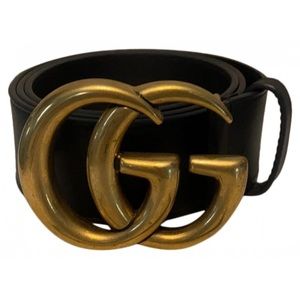 Gucci Leather belt with double G buckle